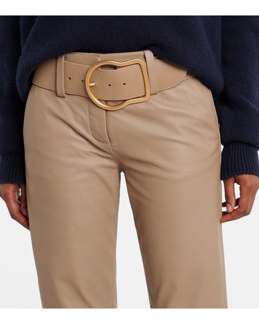 Dorothee Schumacher Brown Sleek Statement Iii Flared Leather Pants