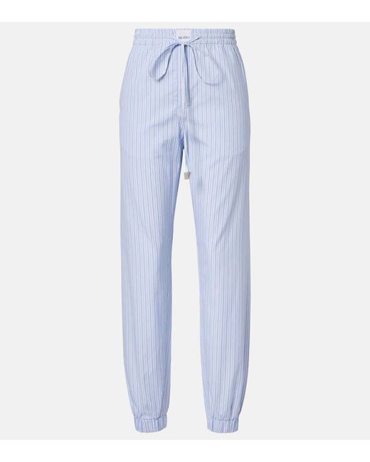 The Attico Blue Striped Cotton Tapered Pants