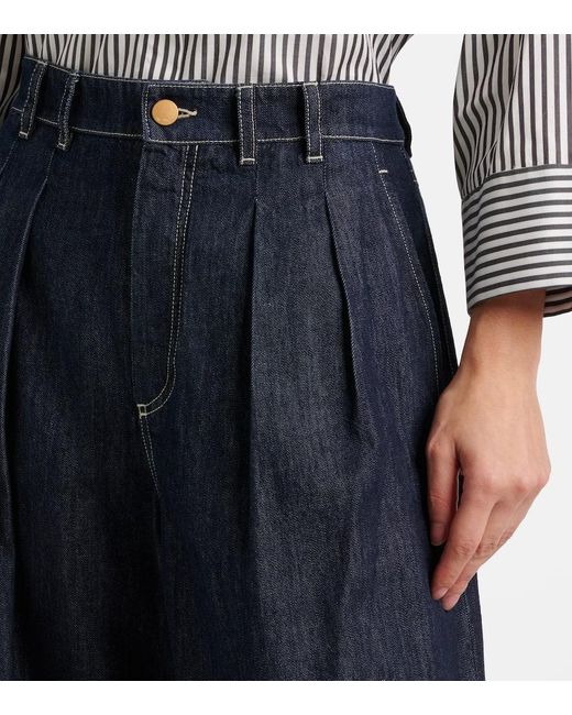 Max Mara Blue Weite High-Rise-Hose