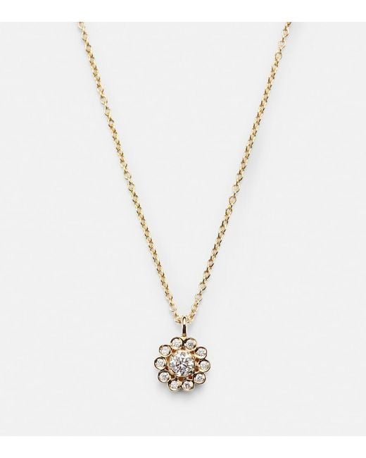 Sophie Bille Brahe White Soleil Simple 18Kt Necklace With Diamonds