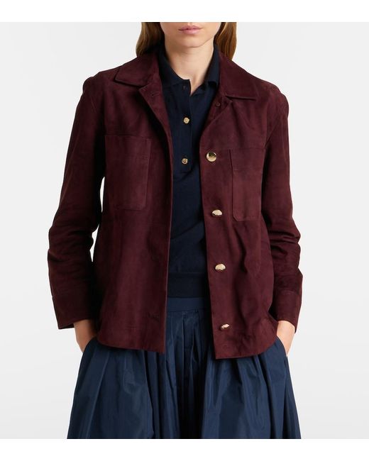 Max Mara Purple Suede Blouson Jacket