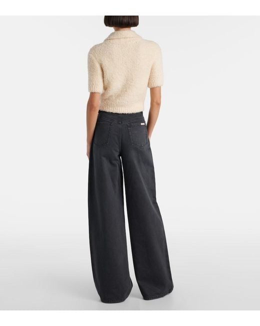 Self-Portrait Natural Embellished Wool-Blend Top