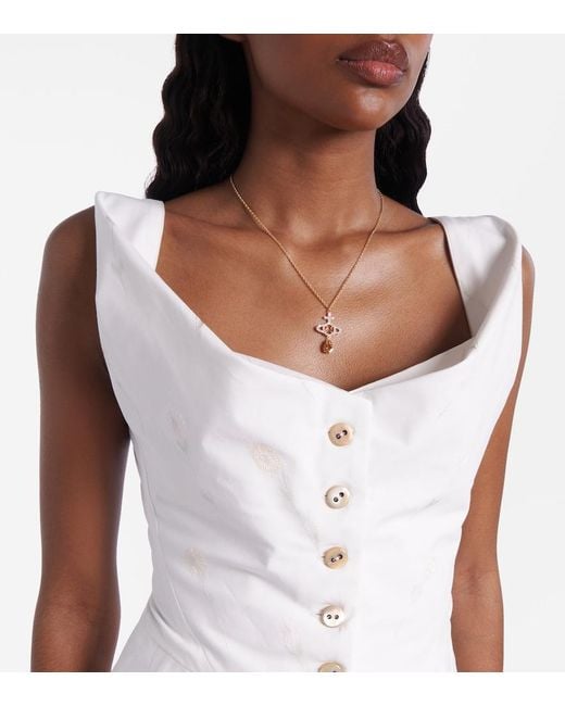 Vivienne Westwood White Monday Floral Cotton-Blend Top