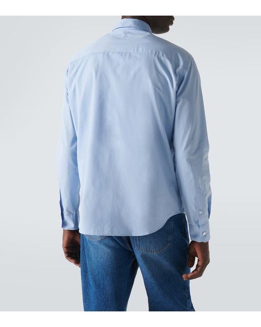 Camicia in popeline di cotone di AMI in Blue da Uomo