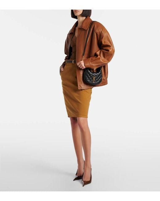 Saint Laurent Black Icarino Mini Leather Top-Handle Bag