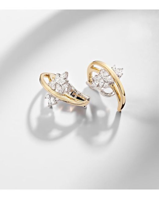 YEPREM Metallic Golden Strada 18Kt And Earrings With Diamonds