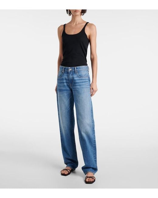 SLVRLAKE Denim Blue Ellie Low-Rise Wide-Leg Jeans