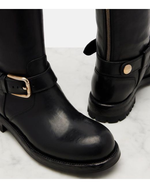 Dolce & Gabbana Black Leather Biker Boots