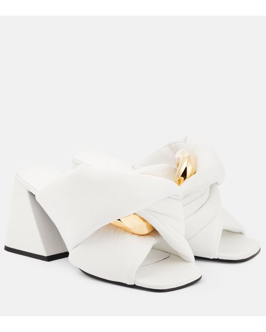 JW Anderson Chain Twist Leather Mules in White Lyst