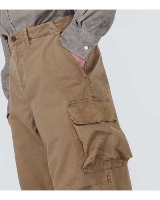 Our Legacy Natural Mount Herringbone Cotton Cargo Pants for men