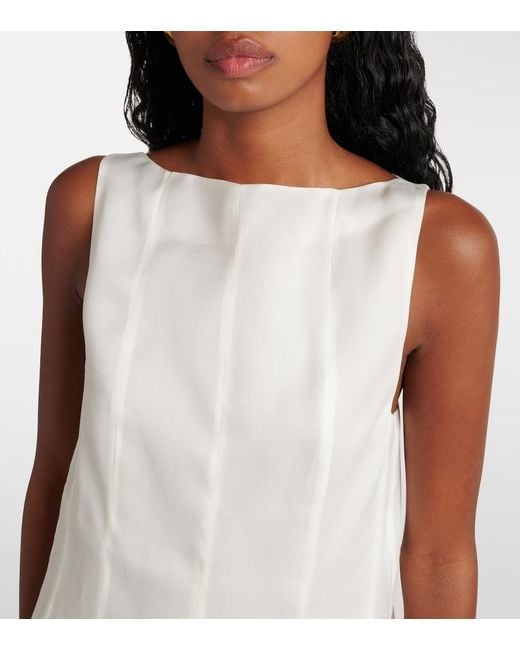 Khaite White Mags Silk Minidress