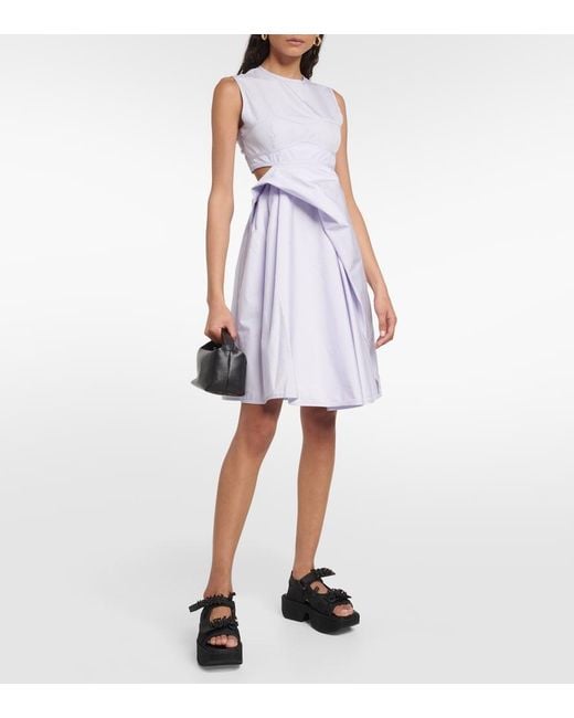 CECILIE BAHNSEN Purple Seero Cutout Cotton Minidress