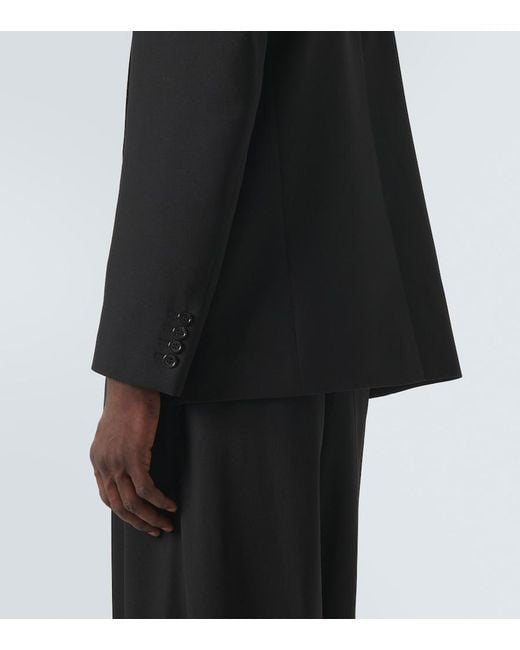 Saint Laurent Black Double-Breasted Wool Blazer for men