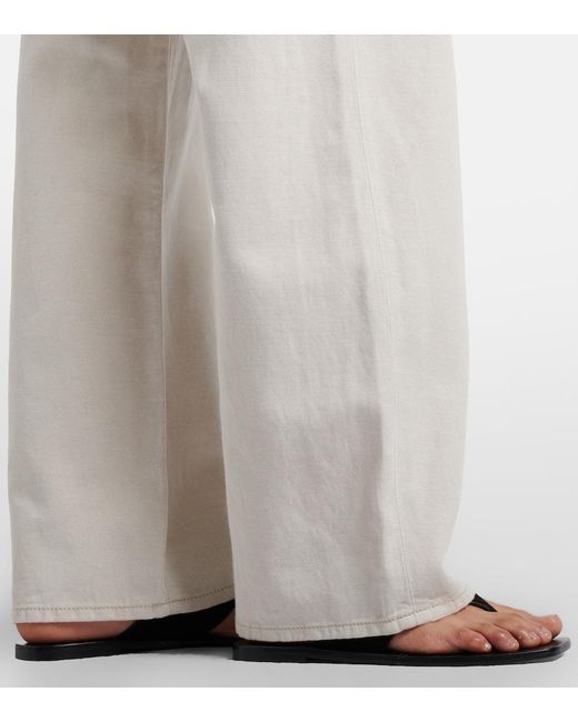 FRAME Natural Off Duty Drawstring Wide-Leg Jeans