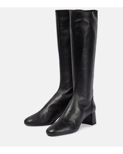 Aquazzura Black Saint Honore' 50 Leather Knee-high Boots