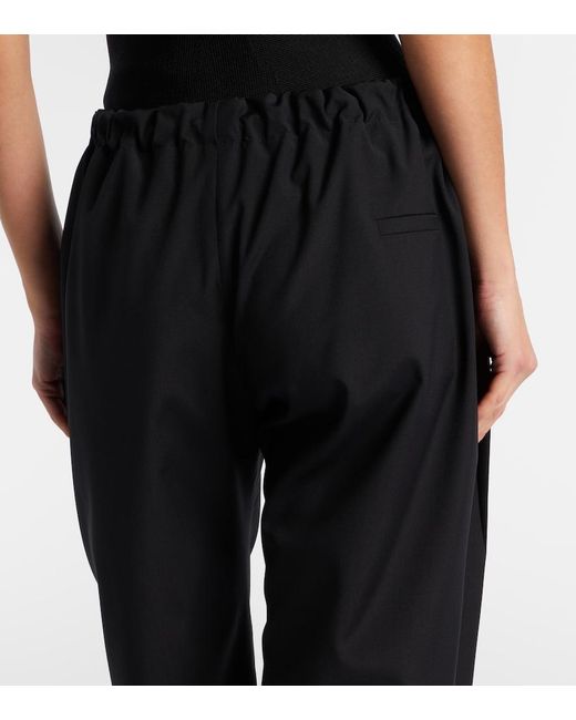 Khaite Black Rohen Virgin Wool Wide-Leg Pants