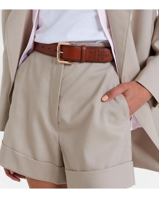 Max Mara Brown Monogram Leather Belt