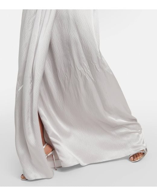 Max Mara Gray Bridal Vociare Silk Satin Gown