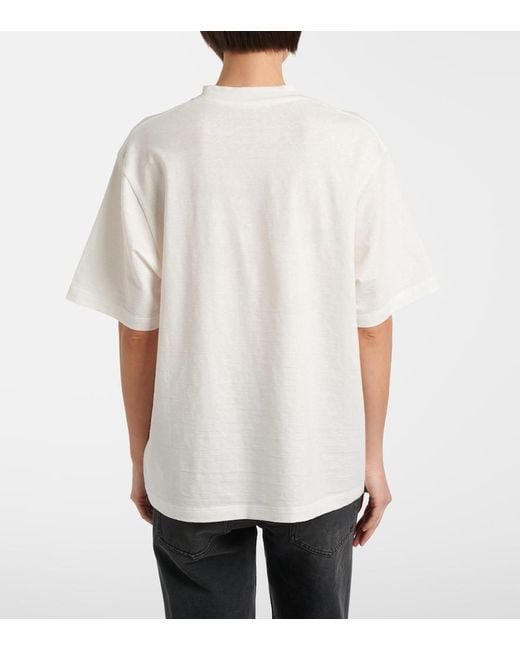 The Row White Estavo Oversized Linen-Blend T-Shirt