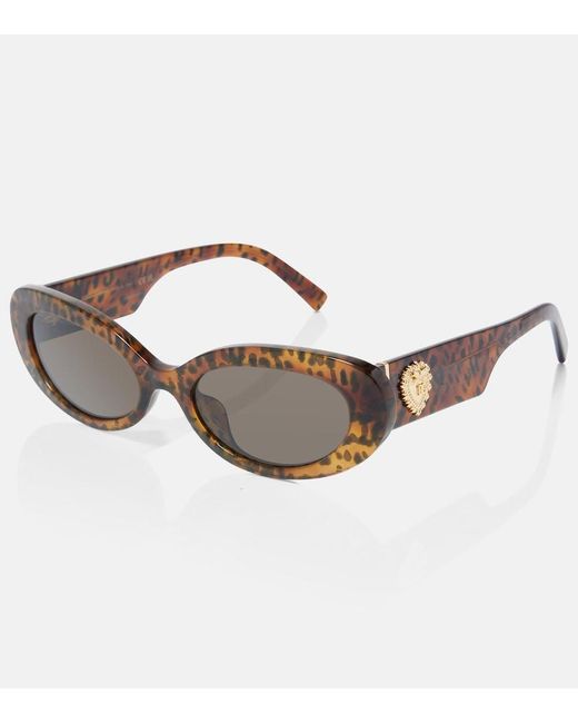 Dolce & Gabbana Brown Devotion Oval Sunglasses