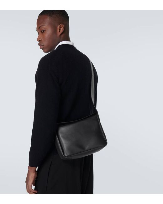 Jil Sander Messenger Bag Flap aus Leder in Black für Herren