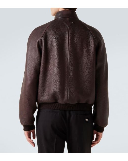 Prada Brown Leather Jacket for men