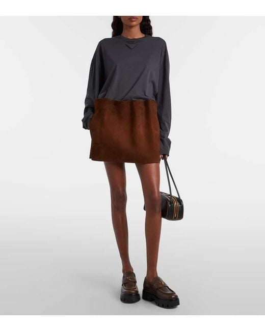 Prada Brown Plateau-Loafers Aus Leder