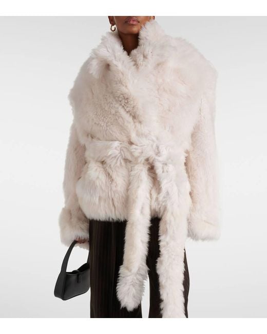The Mannei White Oversize-Jacke Rioni Aus Shearling