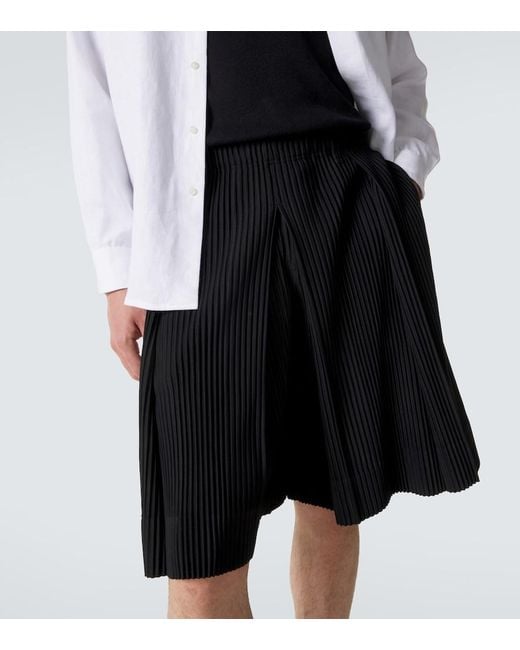 Homme Plissé Issey Miyake Black Tailored Pleats 2 Bermuda Shorts for men
