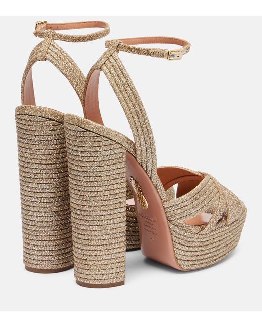 Aquazzura Brown Sundance Plateau 140 Platform Sandals