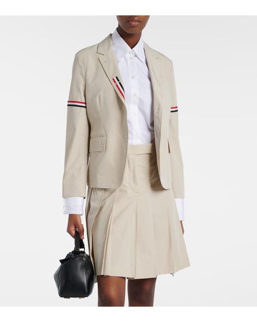 Thom Browne Natural 4-Bar Cotton Jacket