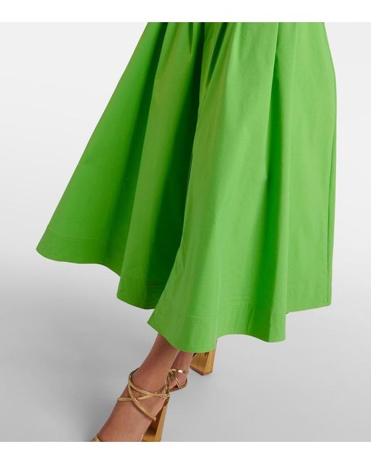 Jonathan Simkhai Green Jazz Cotton-Blend Poplin Midi Shirt Dress