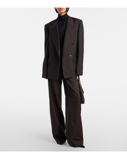 Gucci Black Pinstripe Wool And Mohair Blazer