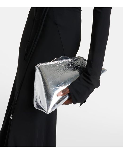 The Attico White 8.30 Pm Oversized Leather Clutch