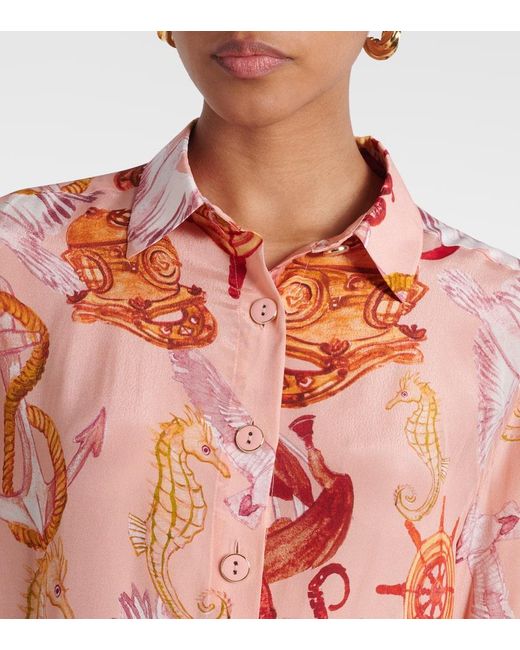 Farm Rio Pink Nautical Wonder Printed Shirt
