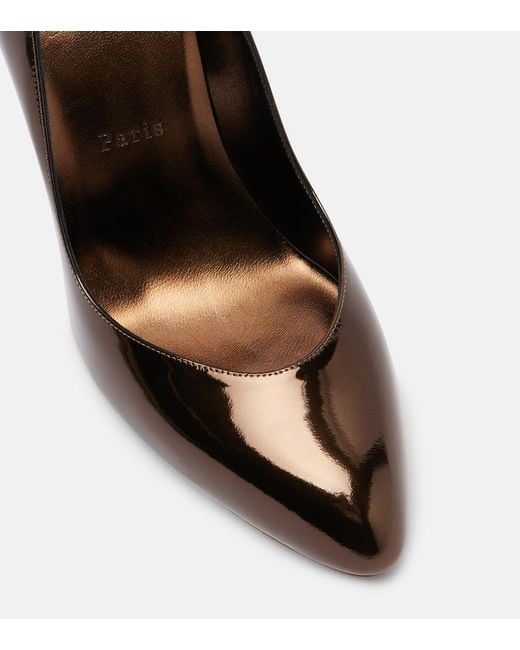 Christian Louboutin Brown Fannylove 100 Metallic Leather Pumps