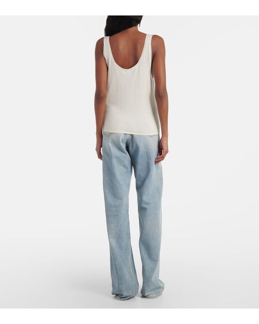 Saint Laurent White Wool, Cashmere And Silk-Blend Tank Top