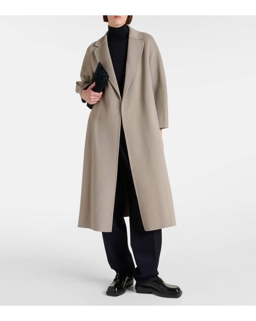 Max Mara Gray Wool Wrap Coat