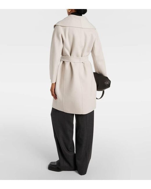 Abrigo Envolvente Messi De Lana Virgen Max Mara de color White