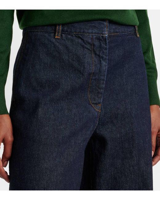 Jeans Flared A Vita Alta di Dries Van Noten in Blue