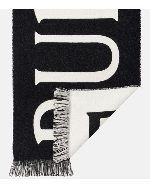 Burberry Black Reversible Wool Scarf