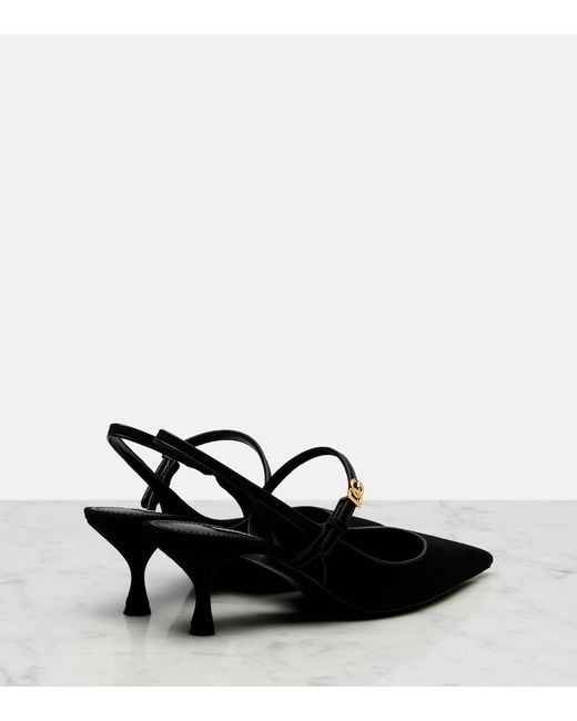 Dolce & Gabbana Black Suede Slingback Pumps