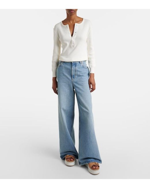 Chloé Natural Nama Suede Wedge Sandals
