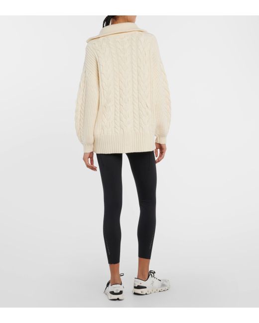 Varley Natural Daria Cable-knit Half-zip Sweater