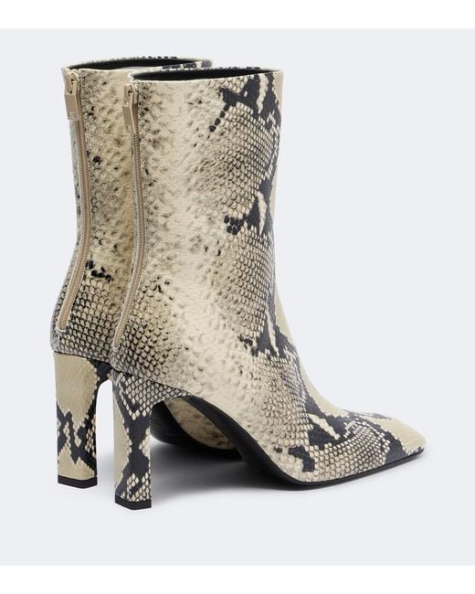 Totême Natural Snake-Effect Leather Ankle Boots