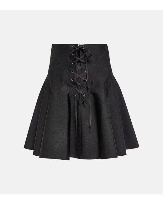 Alaïa Black Pleated Miniskirt