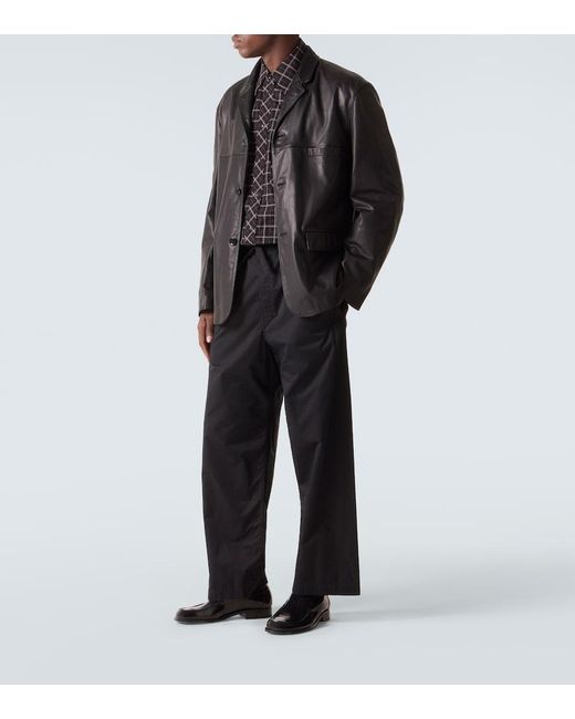 Lemaire Black Leather Loafers for men
