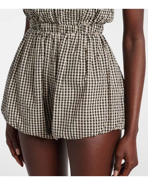 Shorts Aurelia De Algodon A Cuadros Posse de color Black