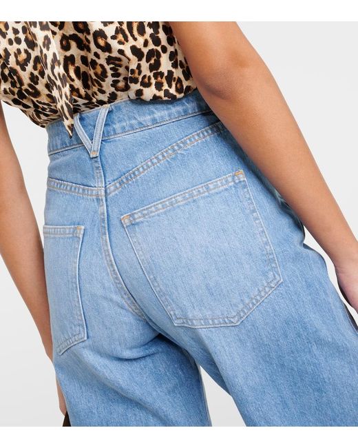 Veronica Beard Blue Taylor High-Rise Wide-Leg Jeans