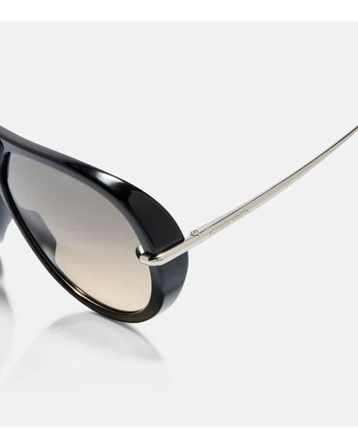 Bottega Veneta Brown Drop Aviator Sunglasses